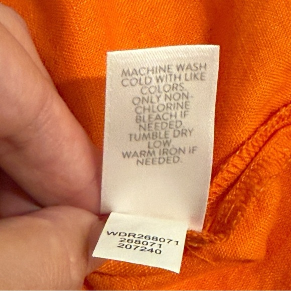 J. Jill Orange Linen Button-Front Dress – Women’s Small, Coastal Minimalist - Picture 9 of 9